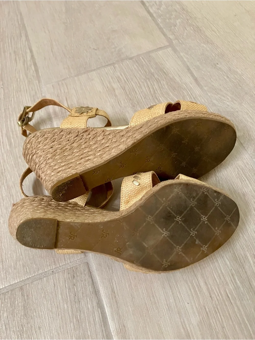 Jack Rogers Gold Wedges